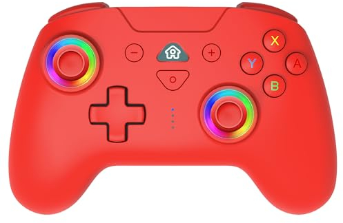 Subsonic - Manette sans fil pour Switch 2 / Switch - bluetooth avec LED, vibrations et gyroscope - Rouge
