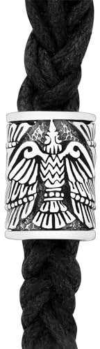 925 Sterling Silver Viking Beard Hair Bead Dreadlocks Huginn and Muninn Raven