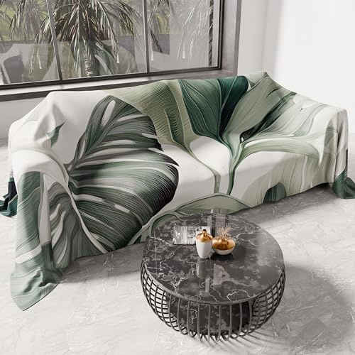 PETTI ARTIGIANI ITALIANI - Cubresofá Multiuso de Microfibra Antimanchas, Diseño 25 Floral 4, Lavable y Protector para Sofá, Colcha y Cubremesa – 400x270 cm - Made in Italy