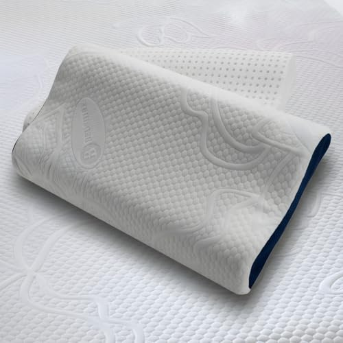 Bedshire Pillow Coppia Cuscini Cervicale per Dormire Guanciali Ortopedici per Collo con Memory Foam HD Federa di Cotone Sfoderabile e Traspirante Alto 13cm da Letto Made in Italy 100%
