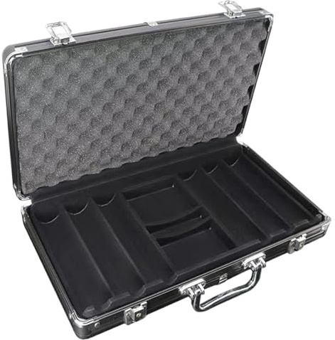 Uozonit Poker Chip Case - Capacity Aluminum Alloy Matte Black - Metal Poker Chip Carrying Case,for Adults Lovers Family Enthusiasts Beginners Card Game
