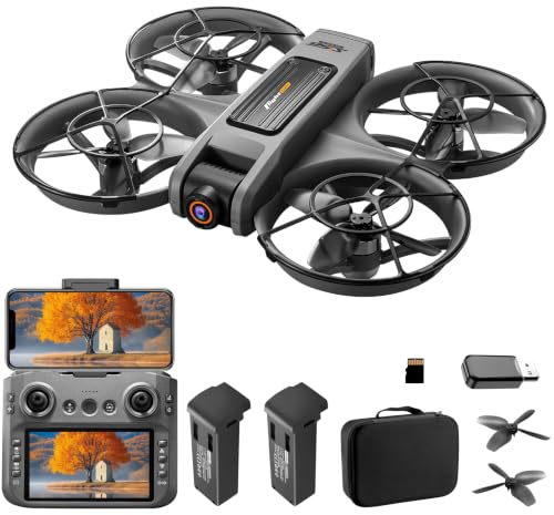 Drone con Cámara, Control Remoto de Pantalla de 4,5 Pulgadas, Tarjeta SD