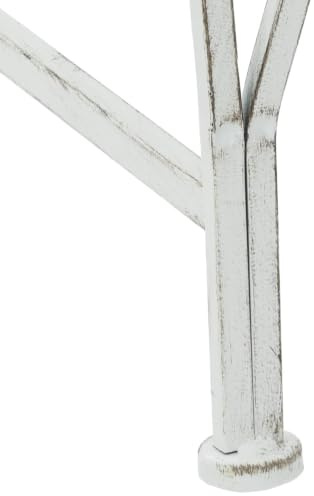 Fecpoo Banc d'arbre en acier, 160 x 80 x 89 cm, blanc vieilli, 4 places, semi-circulaire