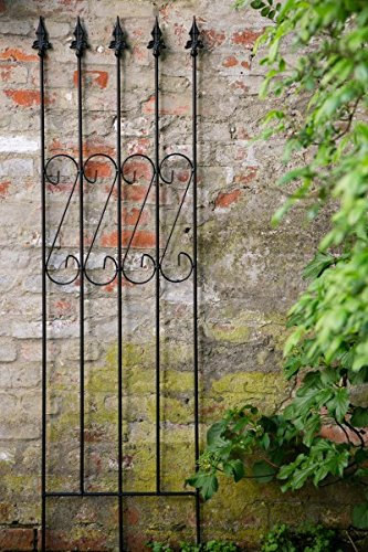 KUHEIGA Rankgitter aus Metall 163cm x 47cm Schwarz Rankgerüst Beetzaun