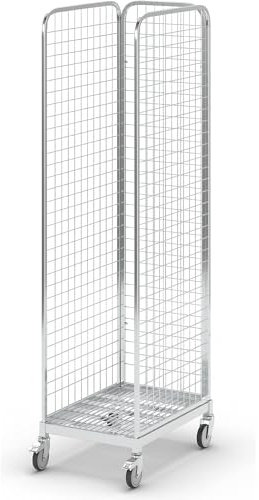 kaiserkraft | Stahlrollbehälter | LxB 640 x 460 mm | 3-seitig | mit Rückwand