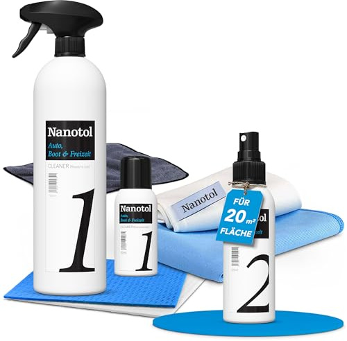 Nanotol Set S (per 1 Automobile) per Automobili, Barche e Tempo Libero per la sigillatura Permanente di Auto, roulotte, Barche. Universalmente applicabile su verniciatura, vetri Auto, Cerchioni