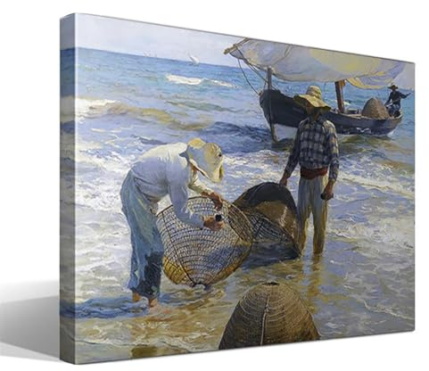 cuadrosfamosos.es Pescadores Valencianos | Joaquín Sorolla | Luminismo | Cuadro Canvas Wall Art | Impresión Giclée lienzo algodón puro | Bastidor 3cm | 70x95cm