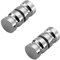 NUZAMAS - Set di 2 pomelli rotondi per porta della doccia, in acciaio inox 304, cromati lucidi