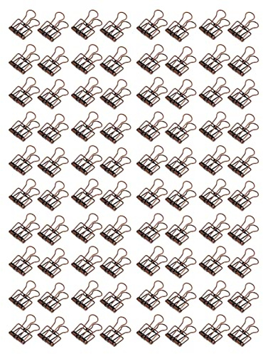 80 Pezzi Clip per Raccoglitori in Metallo Clip a Coda Cava in Metallo Piccole Clip per Raccoglitori per Uso Domestico, Scolastico, Ufficio, 19 Mm (Bronzo viola)