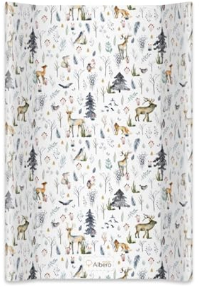 Albero Mio Hardcover Wickeltisch | 80x47 cm | Wickeltisch für Kinderbett oder Kommode | Wickeltisch mit Sicherheitsfüßen | Babywickeltisch | Jungen- und Mädchenaufsatz | Skandinavischer Wald