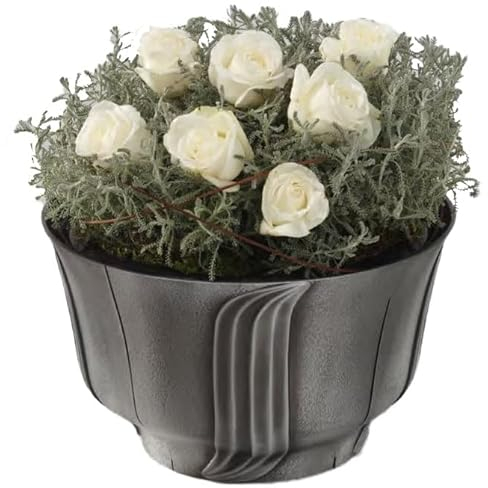 Grabschale aus Aluminium-grau-. Diese hochwertige Pflanzschale, Blumenschale ist ein Blickfang für das Friedhof Grab !