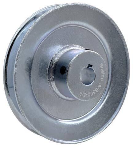 Saelno AB500-5/8 Single Groove Web Sheaves,v Belt Pulley 5 OD 5/8 inch bore,Motor Pulley Carbon Steel for A B 5L 4L V-Belts