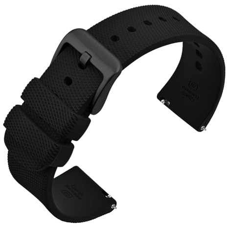 ANNEFIT Bracelet de Montre en Silicone pour Homme Femme, Bande de Remplacement en Dégagement Rapide, 14mm 16mm 17mm 18mm 19mm 20mm 21mm 22mm 24mm