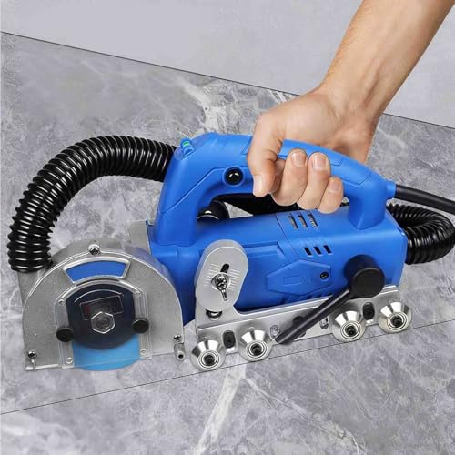 DDZJTPP 1200w Nettoyeur De Joints De Carrelage électrique avec Rebond Automatique, 9000 TR/Min, Couvercle Transparent, Poulie D'assistance pour Bricolage Et Rénovation De Maison