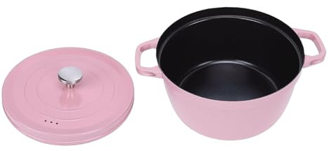 Cocoarm Pentola In Ghisa Smaltata Con Forno Olandese, Pentola Rotonda In Lega Di Ferro Con Coperchio, Doppi Manici Da 24 Cm, Per Forno A Gas A Induzione, Per Cuochi Domestici Brasatura Cottura Stufato