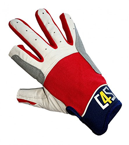 crazy4sailing Segelhandschuhe Cruising - 2 Finger geschnitten, Farbe:rot, Größe:L