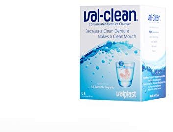 Val-Clean Concentrated Denture Cleaner 12 Sachets - 1 Year Supply for Valplast Flexible Dentures & All Other Appliances