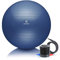 BODYMATE Gymnastikball Sitzball Trainingsball mit GRATIS E-Book inkl. Luft-Pumpe, Ball für Fitness, Yoga, Gymnastik, Core Training, für starken Rücken als Büro-Stuhl Navy-Peony 75cm