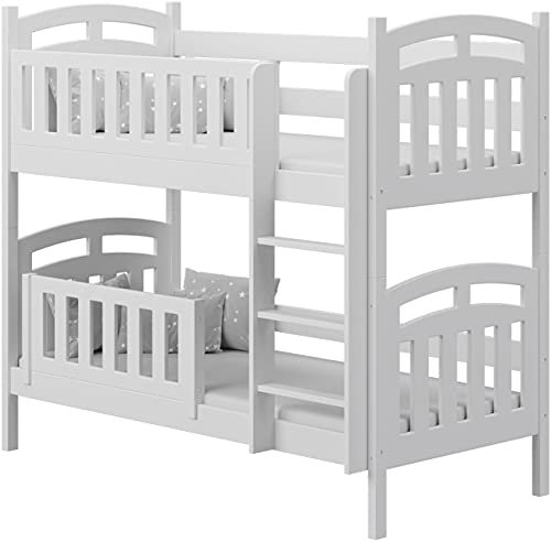 WFL GROUP Weiß Etagenbett für Kinder 90x190 90x200 80x160 cm Massivholz Kiefer - Hochbett Kinderbett - Jugendbett - 180x80