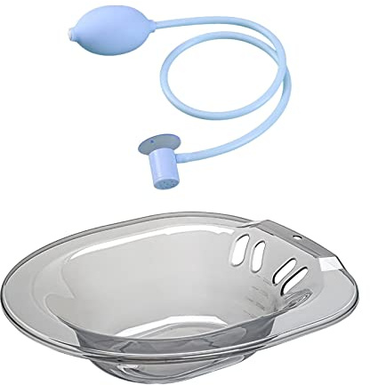 harayaa Sitz Bath Basin for Toilet 2000ml with Flusher Bidet Universal for Toilets Reusable Large Capacity Vaginial Steaming for Most Toilets Women, Grey with Flusher