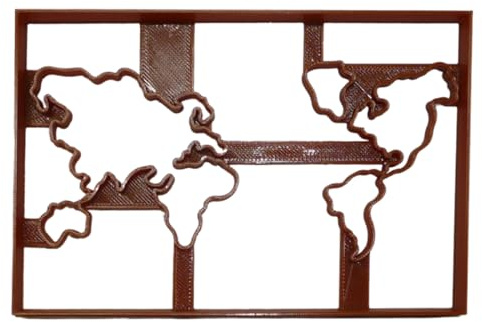 6X WORLD MAP TRAVEL CONTINENTS FONDANT CUTTER CUPCAKE TOPPER SIZE 1.75 INCH USA MADE FD5077
