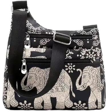 FAVORTALK Crossover Bags for Women Multi Pocket Casual Waterproof Cross Body Bags Large Capacity Nylon Messenger Handbag for Daily Use Travel Shopping with Multi Compartment - B39016