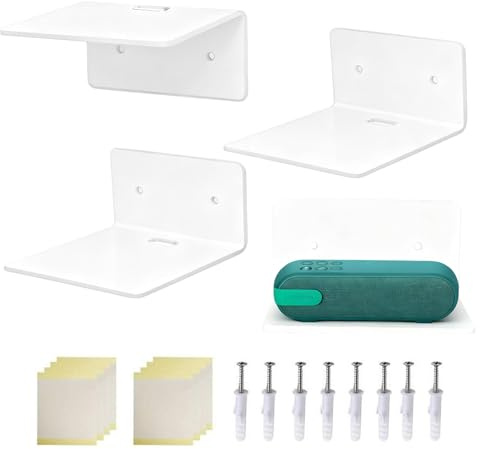 Mensole trasparenti da parete, multifunzione, 10,2 cm, per camera da letto, libreria, album, cucina, bagno, soggiorno, posto di lavoro