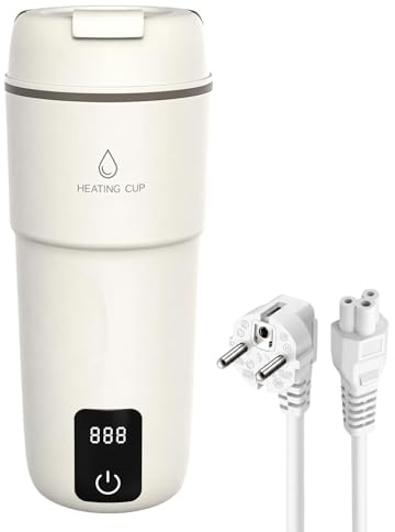 GOEDCH Bollitore elettrico da viaggio piccolo: regolazione della temperatura a 4 livelli, mini tazza d'acqua 304, in acciaio inox, 220 V, 300 W, mini tazza d'acqua, spegnimento automatico per tè