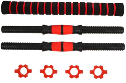 Homoyoyo Set Manubri Barra Dritta 40cm e Connettore per Bilanciere, Accessori per Sollevamento Pesi Impugnatura Antiscivolo, Adatti per Allenamento Casa e Palestra