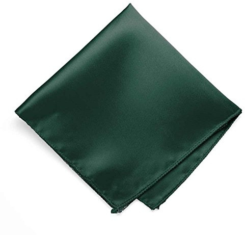 tiemart Solid Color Hunter Green Pocket Squares for Men for Suits and Perfect for Wedding Parties Measures 12 x 12 inch / 30 x 30 cm