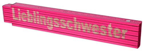 TE-Trend 2 m tumstock rosa meterstav personlig tumstock kvinnor lasergravyr skala ordspråk favoritsyster rosa