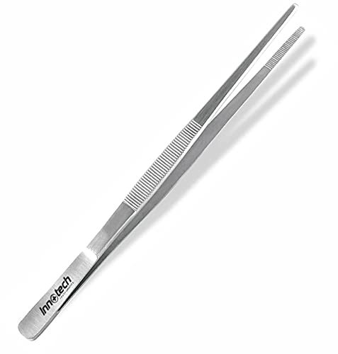 Innotech Instrumente - Pinzetta da cucina, pinzetta per barbecue, pinzetta da cucina, pinzetta in acciaio inox Dritto (25 cm)