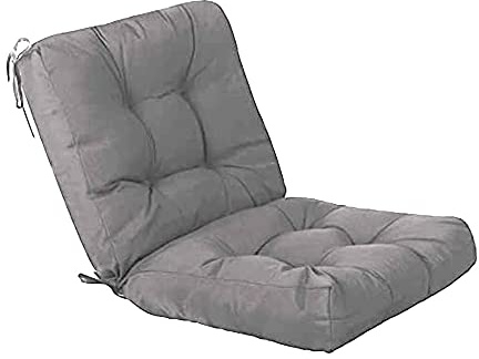 1 Cojin con Respaldo para sillas de Interior y Exterior. Cojines Acolchados para sillas terraza, Comedor y Cocina (Gris)