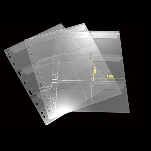 6-Pocket Münzseiten für Sammler, Standard 9-Loch-Münzsammelseiten, 10 Blatt Münzhülsen, Münzsammelbedarf (6 Taschen -10 Blatt)
