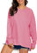 APEIYU Womens Casual Long Sleeve High Low Sweatshirt Loose Round Neck Tunic Pullover Tops with Side Cutouts Light Pink XXL