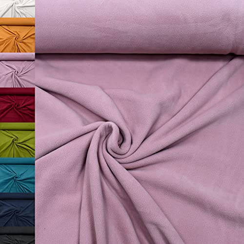 MAGAM-Stoffe Lisa Micro-Fleece Stoff uni Antipilling Meterware 50cm (04. Altrosa)
