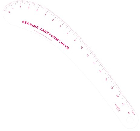 KEARING 18 French Curve Ruler - Clear Plastic Sewing Pattern Making Tool
