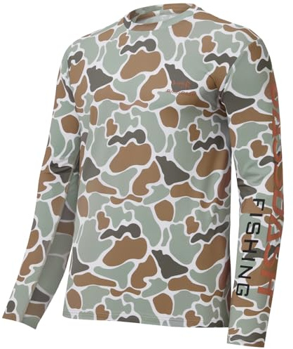 Bassdash Hombres Camuflaje de Pesca UPF 50+ Manga Larga de Secado Rápido Camiseta Ligera para Senderismo al Aire Libre, Kayak FS37M