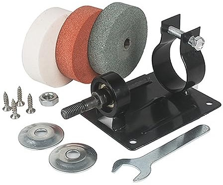 Smerigliatrice da Banco, Coltello in ceramica Mola abrasiva Coltello Grinder Jade Mini Lucidatrice elettrica fai-da-te Staffa Coperchio protezione Supporto ruota,per rettifica, lucidatura e perforazi