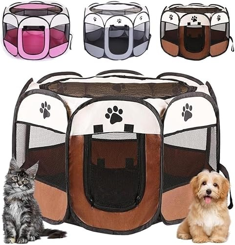 Recinto pieghevole per cuccioli, Recinto per cuccioli Recinto per animali Recinto per cani, 74 x 74 x 43 cm, recinto per gatti per esterni e interni, tessuto Oxford, per cani, gatti, conigli, piccoli