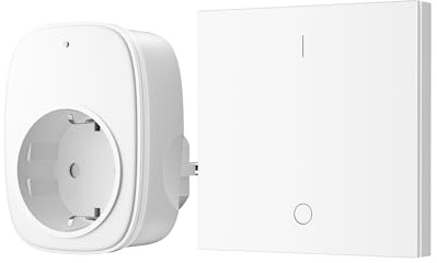 DEWENWILS Funksteckdosen mit Fernbedienung, Plug & Play, Vorkonfiguriert, 30 m Reichweite, flammhemmend, erweitebarer Funk-Lichtschalter mit Lernfunktion, 3680 W/16 A, Weiß