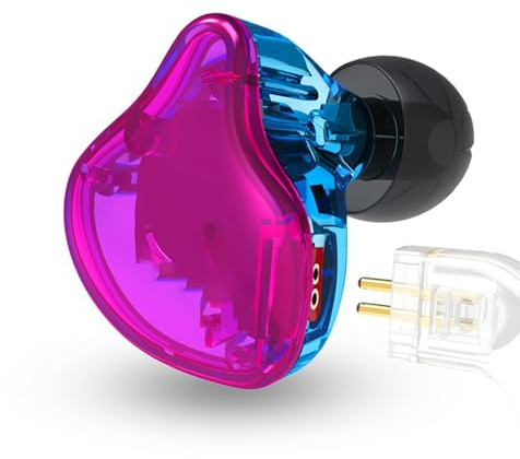 SENECESLI ZST 1DD+1BA Hybrid Music DJ Auricular Wired for Sports Activity Blue/Viola in (Med mikrofon)