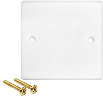 1pcs Single Blanking Plate Cover for Electrical Sockets Back Box, White Light Switch Cover Plate with Screws(Color:White)