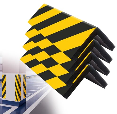 Protección de pared para garaje 4 piezas, perfil de protección de esquina autoadhesivo, protector de borde de puerta de goma, protección contra golpes y protección de bordes para pared de garaje, 40