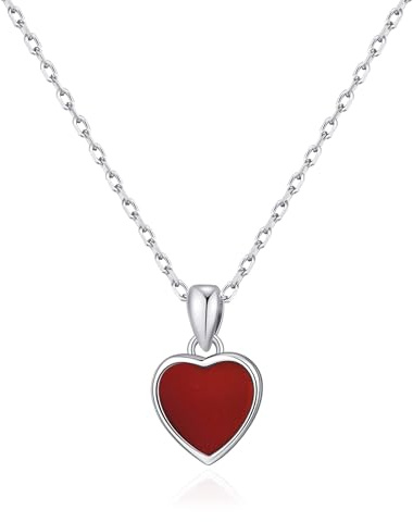 Philip Jones Carnelian Gemstone Heart Necklace