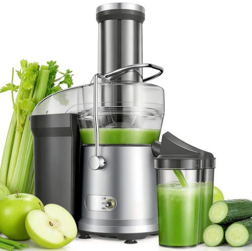 GDOR Spremiagrumi da 1200 W Potente spremiagrumi da 2 litri con scivolo di alimentazione più grande da 81 mm spremiagrumi centrifugo per frutta e verdura Spremiagrumi centrifugo facile da pulire