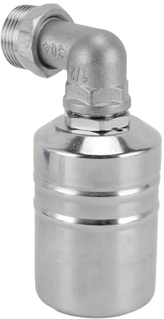 Funien Petite Vanne à Flotteur Facile à Installer, Vanne de Contrôle du Niveau D'eau de 1/2 Pouce, Vanne D'arrêt Entièrement Automatique pour Fontaine, Adaptateur Inclus, Idéale pour
