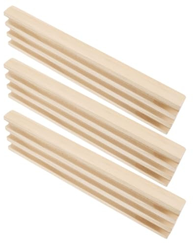 HEANUJJ Soporte para Dominó de Madera Beige 3 Piezas, Organizador Multifunción para Fichas y Tarjetas, Adecuado para Juegos de Mesa y Exhibición