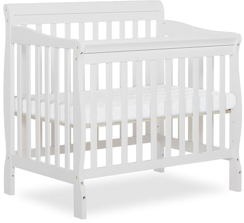 Dream On Me 4-in-1 Mini Baby Crib for Small Spaces, Aden, White