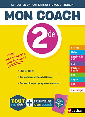 Mon coach 2de - Toutes les matières Seconde 2026-2027 - Mathématiques, Physique-Chimie, SVT, SES, Français, Histoire-Géographie, Anglais